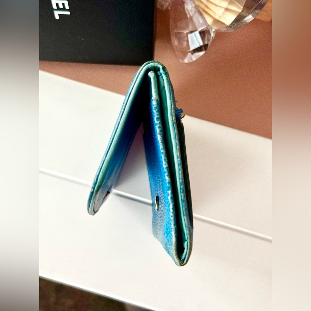 Rare Blue Chanel Timless Caviar Wallet - Picture 6 of 13